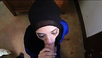 Very Hot Hooded Teen Arab On Her Knees Sucky Sucky