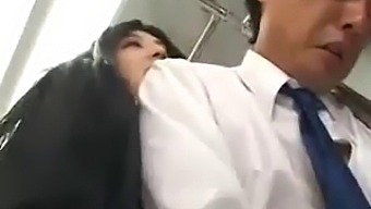 Asian Babe Gives A Sensual Bus Handjob
