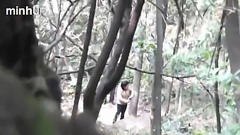 Japanese Elderly Man Has Sex With A Prostitute In A Forest