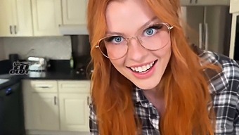 A Redheaded Babe Takes On A Big Cock In A Friendly Blowjob Challenge