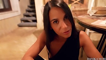 Beautiful Brown Babe Gives A Blowjob And Swallows Cum In Hotel Room