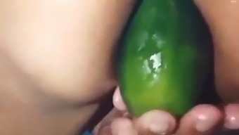 Stepmom Flaunts Her Open Ass By Fucking A Large Cucumber