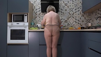 Curvy Wife In Nylon Pantyhose Serves Up Breakfast And A Steamy Encounter In The Kitchen