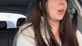 Brunette Babe'S High-Definition Toy Play At Tim Horton'S Drive-Thru